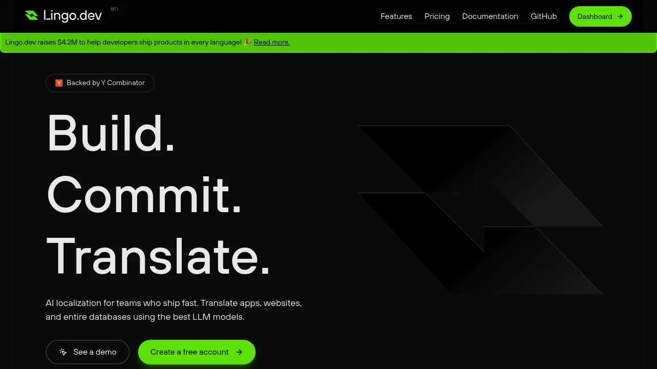 Screenshot of Lingo.dev website
